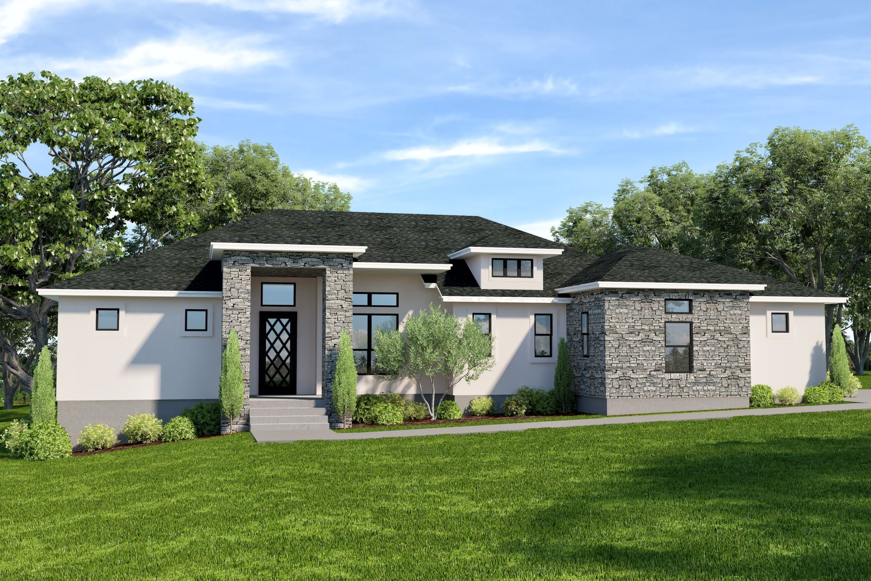 Custom home builder rock facade single family home san antonio